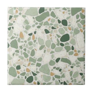 Sage groen Terrazzo effect Tegeltje