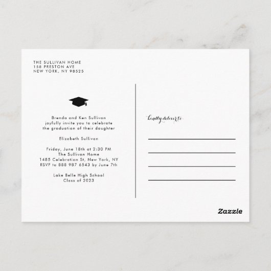 Sage Groen Toen en Nu Foto Collage Afstuderen Briefkaart (Achterkant)