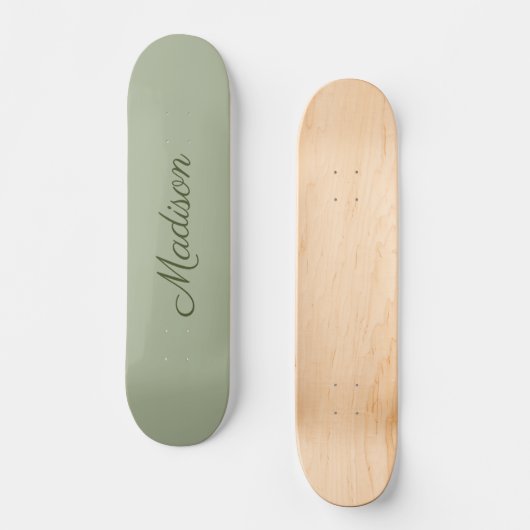 Sage Groen vast, op maat gemaakt skateboard voor k (Voorkant)