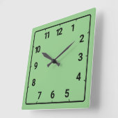 Sage-groen Vierkante Klok (Hoek)