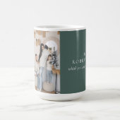 Sage Groen Vrolijk Kerstfeest Foto Mok (Center)