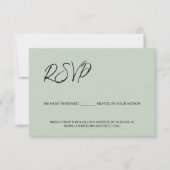 Sage groen We hebben stoelen gereserveerd voor u s RSVP Kaartje (Voorkant)