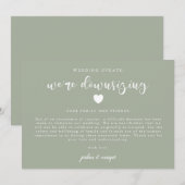Sage Groen We verkleinen de bruiloft Aankondiging (Voorkant / Achterkant)