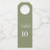 Sage Groen weddenschapsnummer Eenvoudig Flessenhanger (Voorkant)
