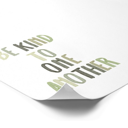 Sage groen Wees aardig voor elkaar poster (Hoek)