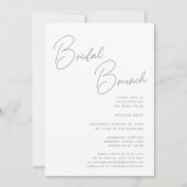 Sage Groen Whimsical Script Chique Bridal Brunch Kaart (Voorkant)
