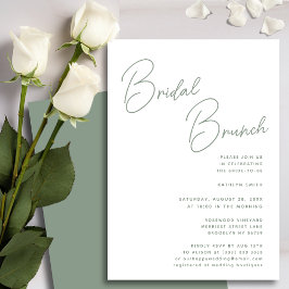 Sage Groen Whimsical Script Chique Bridal Brunch Kaart