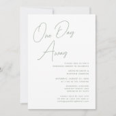 Sage Groen Whimsical Script Chique op een dag afst Kaart (Voorkant)