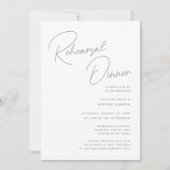 Sage Groen Whimsical Script Chique repetitie diner Kaart (Voorkant)