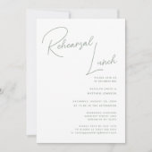 Sage Groen Whimsical Script Chique Repetitie Lunch Kaart (Voorkant)