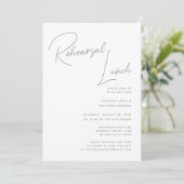 Sage Groen Whimsical Script Chique Repetitie Lunch Kaart (Staand voorkant)