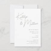 Sage Groen Whimsical Script Minimalistisch Modern Save The Date (Voorkant)