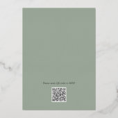 Sage groen Wildflower QR code bruiloft uitnodiging (Achterkant)