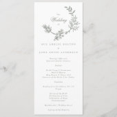 Sage Groen Wit Bloemen Krans Bruiloft Programmakaart (Voorkant)