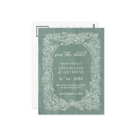  Sage Groen Wit Bloemen Opslaan Datum Briefkaart