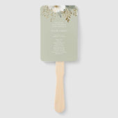 Sage Groen & Wit | Bloemen Waterverf bruiloft Handwaaier (Voorkant)