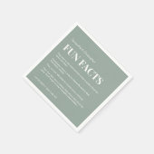 Sage Groen wit Custom fun fact list Bruiloft Servet (Hoek)