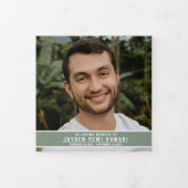 Sage groen wit Funeral service aangepaste foto's Drieluik Programma (Cover)