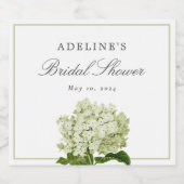 Sage Groen Wit Hydrangea Elegant Vrijgezellenfeest Sparkling Wijnetiket (Enkel label)