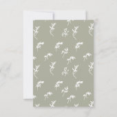Sage Groen Wit klassiek  bloemenkam RSVP Kaartje (Achterkant)