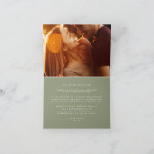 Sage Groen Wit Klassieke Kalligrafie Trouwen Bedankkaart (Binnen)