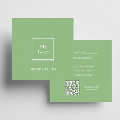 Sage groen wit logo QR code Vierkante Visitekaartje