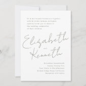 Sage Groen Wit Moderne Douanenamen Bruiloft Kaart (Voorkant)