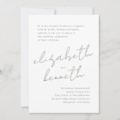 Sage Groen Wit Moderne Douanenamen Bruiloft Kaart (Voorkant)