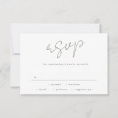 Sage Groen Wit Moderne Douanenamen Bruiloft RSVP Kaartje (Voorkant)