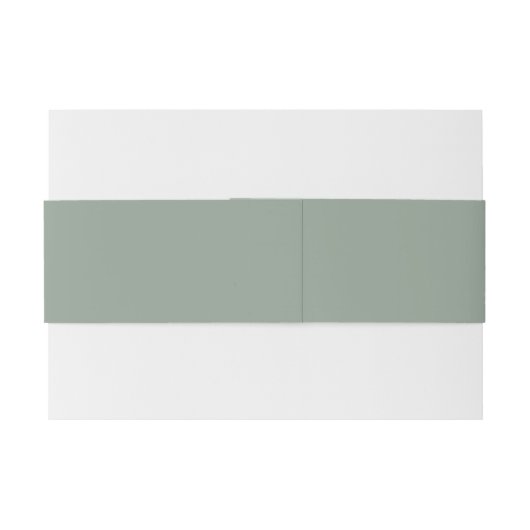 Sage Groen Wit Monogram Bloemaccent Initiaal Uitnodigingen Wikkel (Achterkant Voorbeeld)