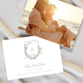 Sage Groen Wit  monogram kuif foto Save The Date