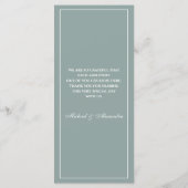 Sage Groen Wit Monogram Modern Wedding Menu (Achterkant)