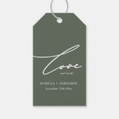 Sage Groen Wit Trouwgunst Gift Label Cadeaulabel (Voorkant)