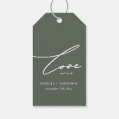 Sage Groen Wit Trouwgunst Gift Label Cadeaulabel (Achterkant)