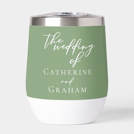Sage Groen Wit Typografie Custom Wedding (Voorkant)