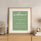 Sage Groen Wit Typografie Minimalistische bruiloft Poster