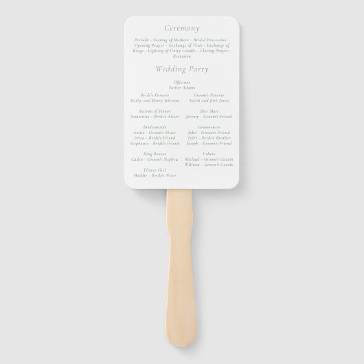 Sage Groen Wit Vet Eenvoudig Modern Bloemen Progra Handwaaier (Achterkant)