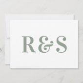 Sage Groen Wit Vet Eenvoudig Save The Date (Achterkant)