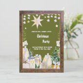 Sage Groen Wit Winter Kerstfeest Uitnodiging (Staand voorkant)