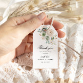 Sage Groen & Witte Bloemen Huwelijkscadeau Label Cadeaulabel