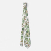 SAGE GROEN WITTE BOTANISCHE MANNEN STROPDAS (Achterkant)