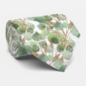 SAGE GROEN WITTE BOTANISCHE MANNEN STROPDAS (Opgerold)