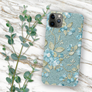 Sage Groen Zeevrucht Blauwgroen Blauw Bloemenkunst Case-Mate iPhone Case