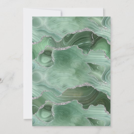 Sage Groen Zilver Agaat Graduation Party Kaart (Achterkant)