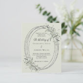 Sage groen zilver groen groen bruiloft uitnodiging (Staand voorkant)