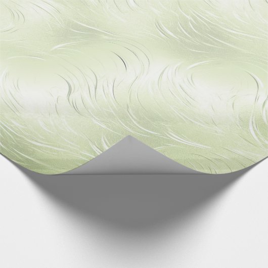 Sage Groen Zilver Kerst Wrapping Papier (Hoek)