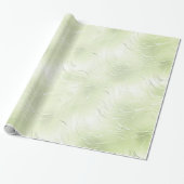 Sage Groen Zilver Kerst Wrapping Papier (Uitgerold)