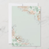 Sage Groen Zilver Quinceañera Jurk Mis Quince Bedankkaart (Achterkant)