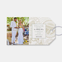 Sage Groen Zuid-Afrika Bruiloft Foto Gift Labels