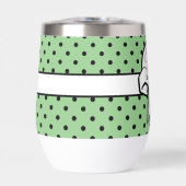 Sage Groen Zwart Polka Dot Wit Boog Gepersonalisee (Voorkant)
